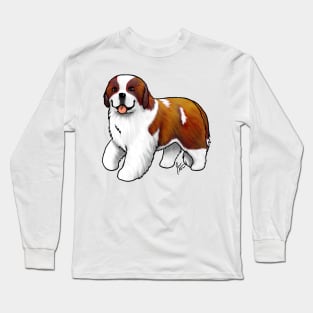Dog - Saint Bernard - Red and White Long Sleeve T-Shirt